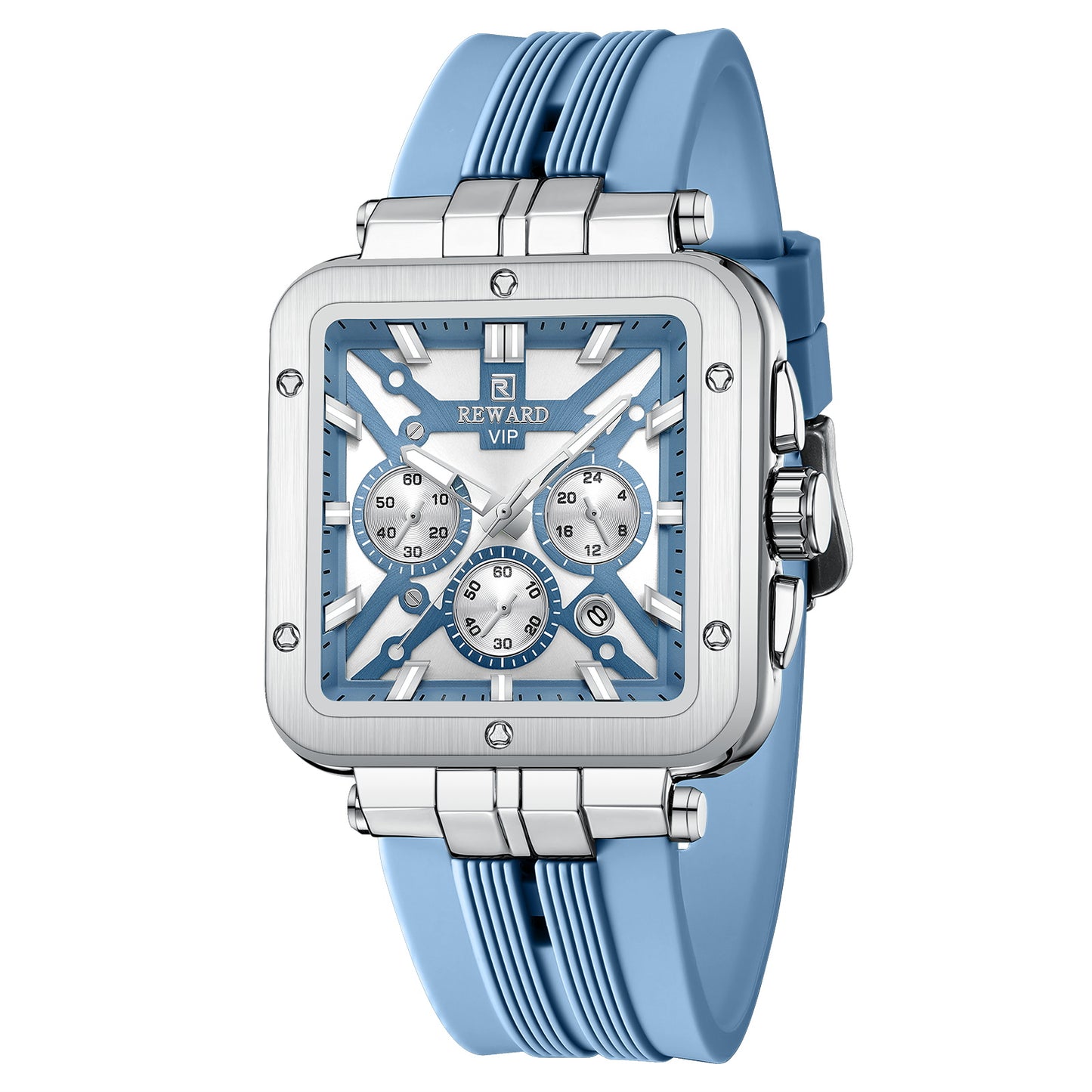 "Time is luxury — REWARD VIP Square Chronograph Watch, wear it like a VIP!"